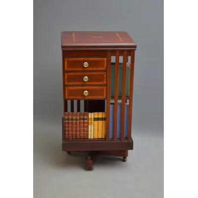 Viktorianisches Revolving Bookcase Bücherregal Mahagoni Massivholz antik 1890