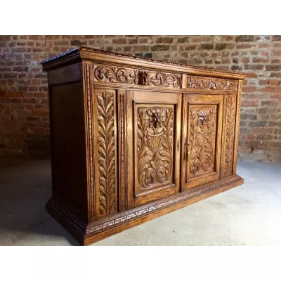 Beeindruckendes original viktorianisches Sideboard Eiche Massivholz 1870