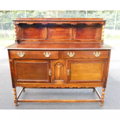 Jakobinisches antikes Dresser Sideboard Massivholz Eiche 1920