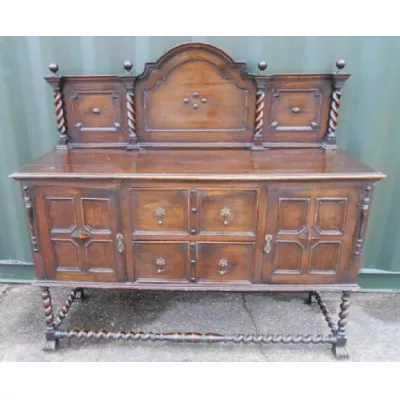 Jakobinisches antikes Sideboard Massivholz Eiche 1920