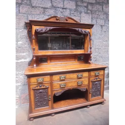 Edwardianisches Massivholz Eiche Sideboard antik Dresser 1890
