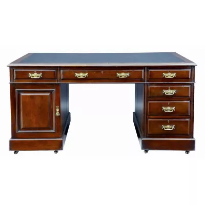 Schöner original viktorianischer Mahagoni Massivholz Schreibtisch 1850