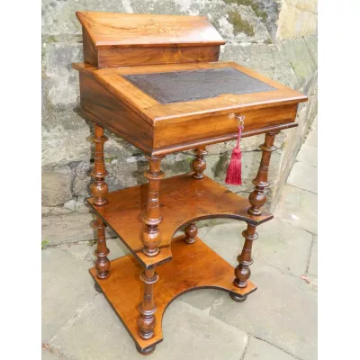 Viktorianischer Davenport Schreibtisch antik, Walnuss, 1870