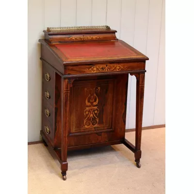 Spätviktorianischer antiker Davenport Schreibtisch, Palisanderholz, 1880