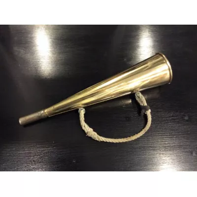 Britisches antikes Bootshorn, Messing, Edwardian 18. Jahrhundert