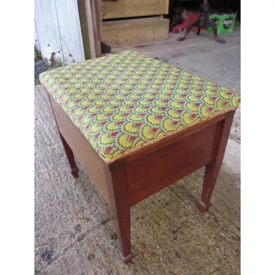 Ungewöhnlicher Original antiker Edwardian Klavierhocker, 19. Jahrhundert, Mahagoni Massivholz