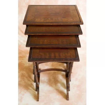 Antikes Original Nest of Tables, Mahagoni Massivholz, 1910