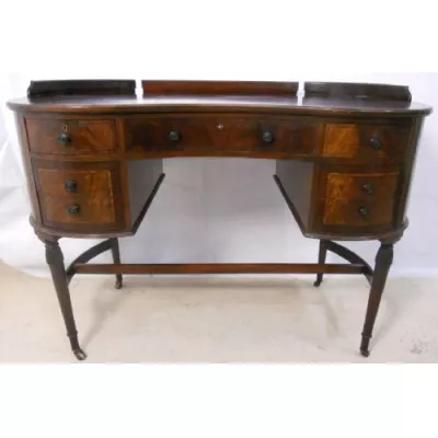 Edwardian Intarsien Mahagoni Schreibtisch von ca. 1900