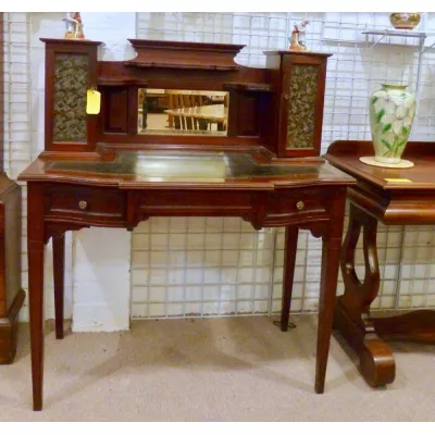 Britischer antiker Edwardian Schreibtisch, um 1900, Mahagoni Massivholz