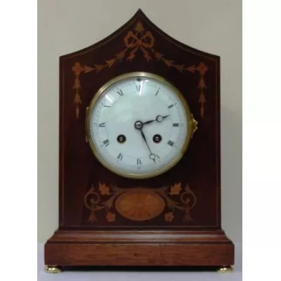 Original antike französische Kaminuhr, Walnuss, 1870