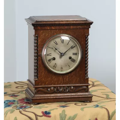 Antike Original Kaminuhr, England 1920, Eiche