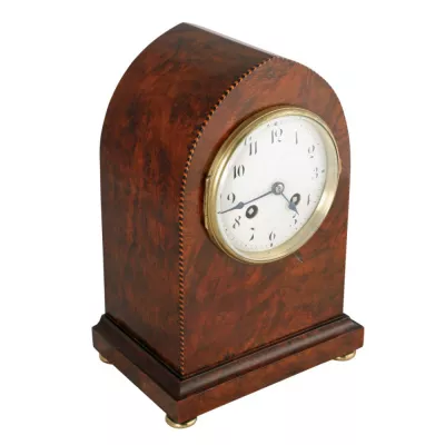 Edwardianische antike Walnuss Kaminuhr, 1900