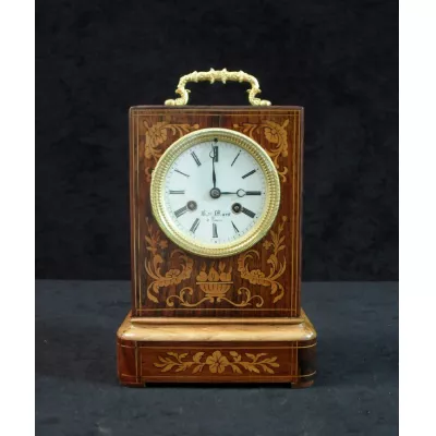 Antike französische Palisander Kaminuhr, 1860
