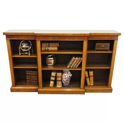 Original Victorian Mahagoni Breakfront Bücherschrank, 1890