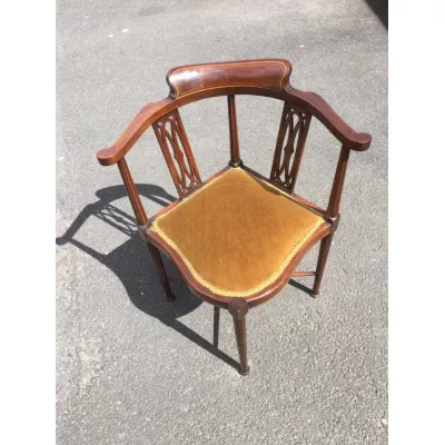 Antiker Edwardianischer Eckstuhl, um 1900, Mahagoni