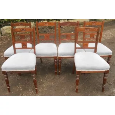 Antikes Set Esszimmerstühle, Edwardian 1900, Mahagoni