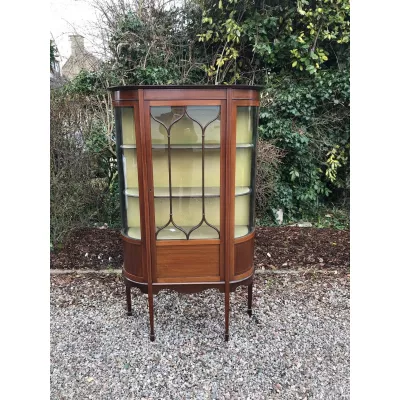 Edwardianische Intarsien Vitrine von ca. 1900