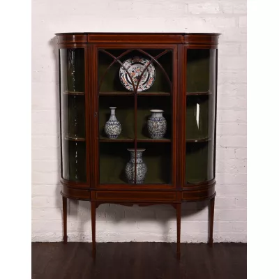 Edwardian Intarsien Mahagoni Vitrine  1890