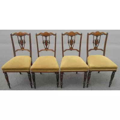 4teiliges Stuhlset, Edwardian Mahagoni Salon Chairs, 1900