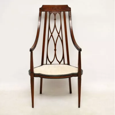 Antiker Edwardian Mahagoni Armlehnenstuhl, 1890