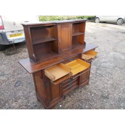 Edwardianischer Eichen Musik-, Büroschrank oder Sideboard von ca. 1900