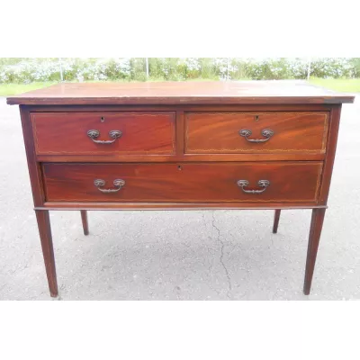 Edwardianische englische Massivholz Mahagoni Kommode original antik Intarsien 1900