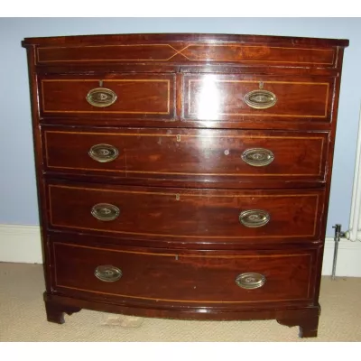Regency Mahagoni Massivholz Kommode Bow Front englisch antik original 1850