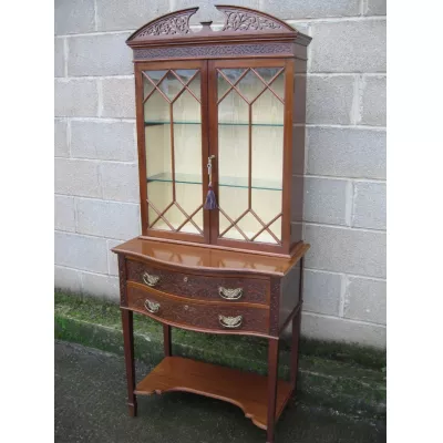 Viktorianische Mahagoni Vitrine von ca. 1900