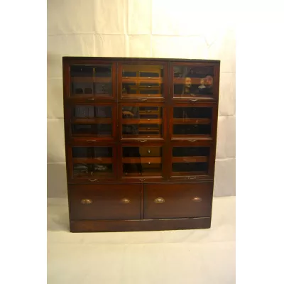 Antiker 1920er Jahre Mahagoni Kurzwaren Ladenbau Kleiderschrank