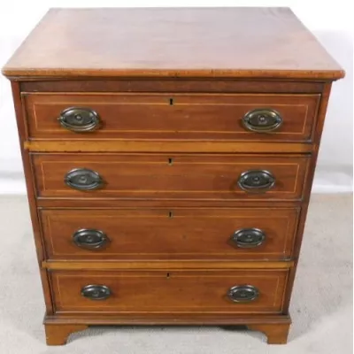 Kleine Georgische Intarsien Mahagoni Kommode von ca. 1800