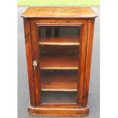 Viktorianischer Intarsien Grat Nussbaum Musikschrank von ca. 1860