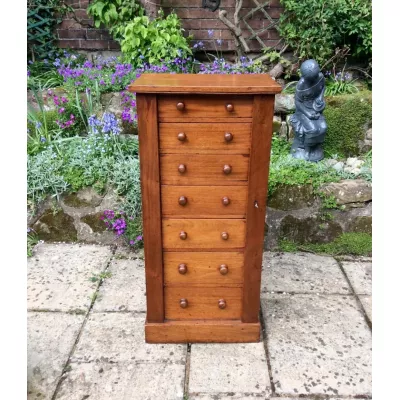 Schlanke viktorianische Mahagoni Massivholz Kommode original antik 1850