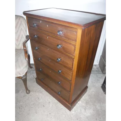 original edwardianische antike Mahagoni Wellington Kommode massiv 1910