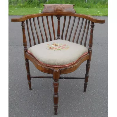 Edwardian eingelegten Mahagoni Ecksessel von ca. 1900