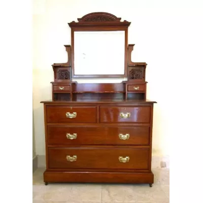 Herrliche original antike massive Nussbaum Frisierkommode 1890