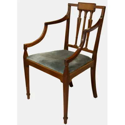 Edwardianischer original antiker Mahagoni Armstuhl massiv 1890