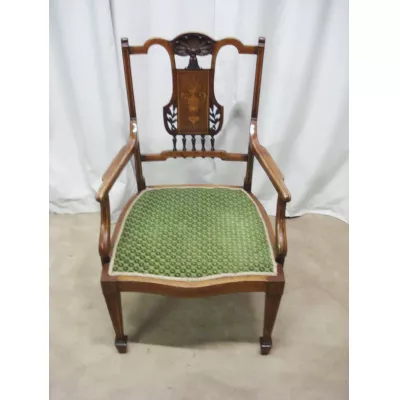 Edwardianischer massiver Mahagoni Armstuhl Stuhl antik 1890