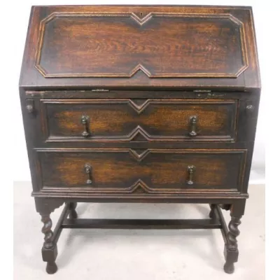 Antiker Sekretär aus Eiche im Jacobean Stil von ca. 1920