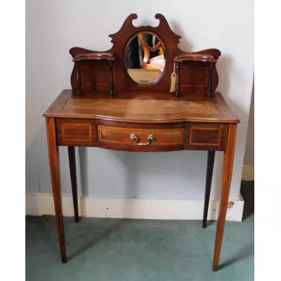 Kleiner edwardianischer Mahagoni Schminktisch von ca. 1900