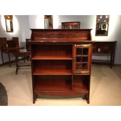 Schönes Mahagoni offenes Bücherregal von Shapland & Petter von Barnstaple aus der Arts & Crafts Periode von ca. 1900