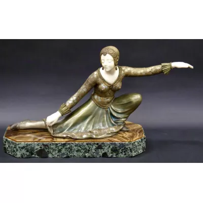 Atemberaubende französische Art-Deco-Bronze von F. Rigaud von ca. 1930