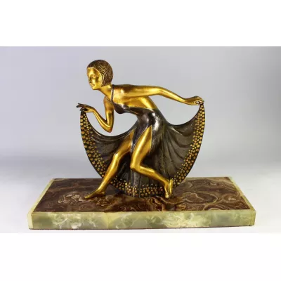 Französischer Art-Deco Bronze Tänzer um 1930