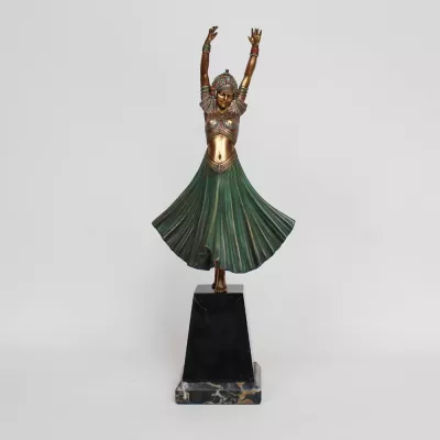 Französische Art Deco Skulptur Demetre chipperus' hindischer Tänzer von ca. 1920