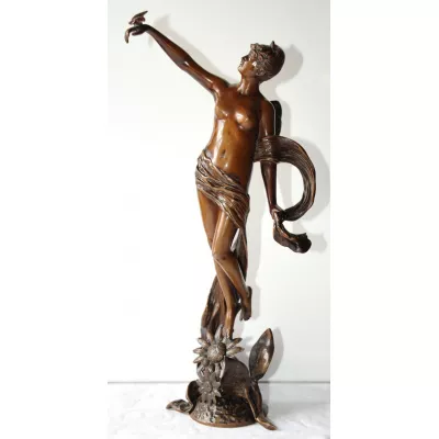 Französischer Jugendstil Bronze von Franz Rosse 1893