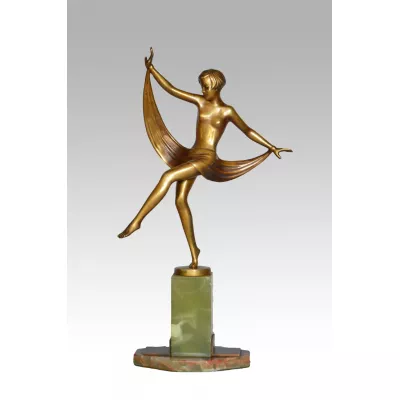 Österreichische Art Deco Bronzeskulptur von Josef Lorenzl von ca. 1930
