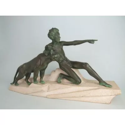 Max le verrier französische Art Deco "La Russe" Gruppe von ca. 1930