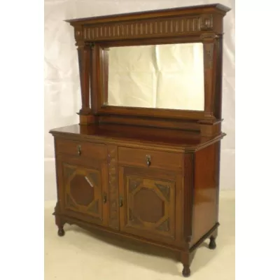 Edwardian Mahagoni Spiegel Sideboard von ca. 1890