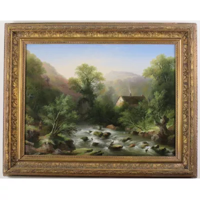 Fluss Teign Dartmoor, Ölgemälde von John Wallace Tucker, Devon 1860