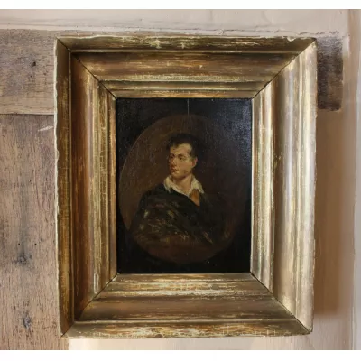 Englisches antikes Ölgemälde, Portrait von Lord Byron, 19. Jahrhundert