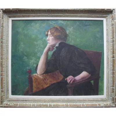 Original impressionistisches Portrait, 1895, Französische Schule